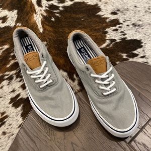 Sperry Top Slider Men's Striper II CVO Sneaker in Salt Washed Gray 11